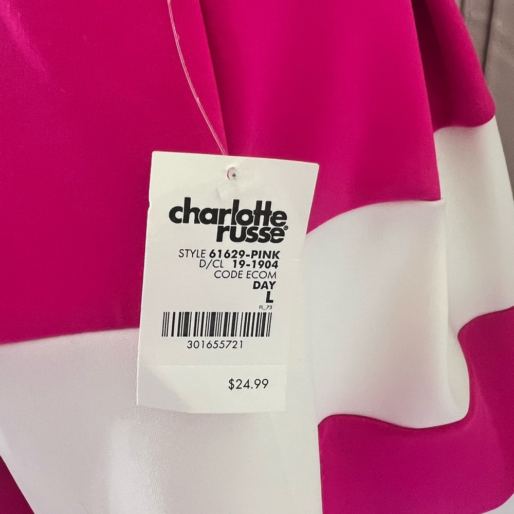 Charlotte Russe Striped Skater Pleated Skirt - Picture 2 of 6